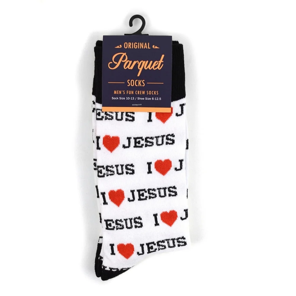 Novelty Socks I Love Jesus Imprint Christian Spiritual Inspiration 2 Pai…